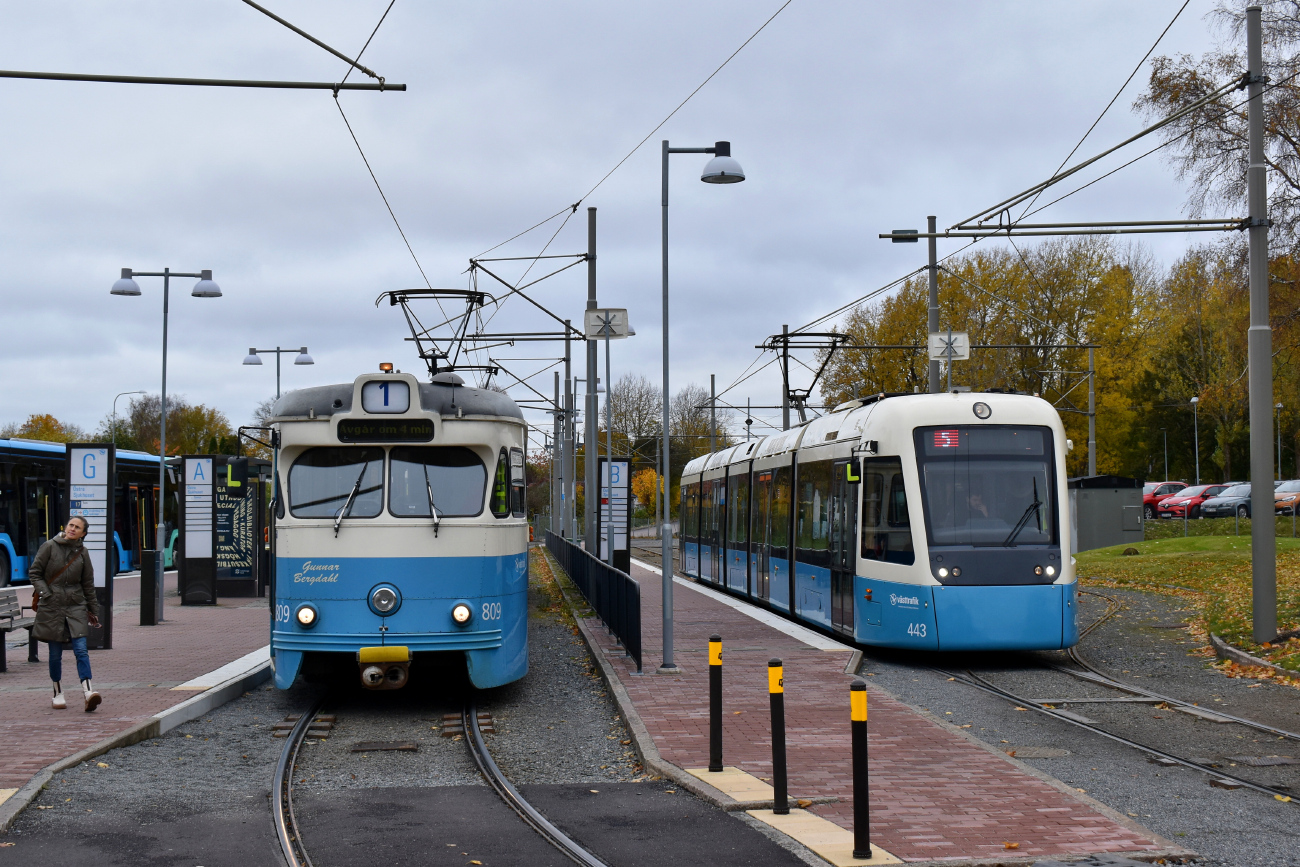 Gothenburg, Hägglund M29 № 809; Gothenburg, AnsaldoBreda Sirio № 443