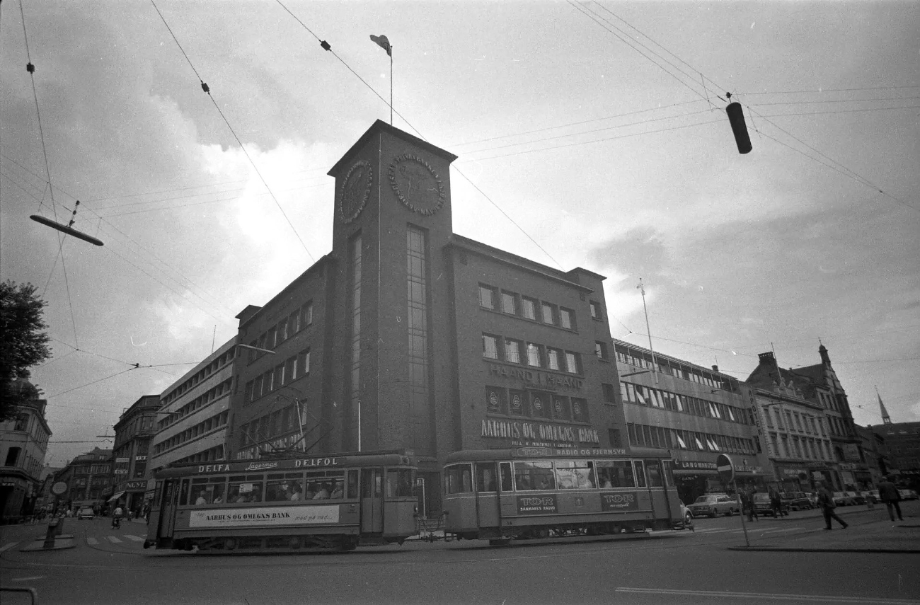 Aarhus, Scandia 2-axle motor car nr. 11; Aarhus, Scandia 2-axle trailer car nr. 53; Aarhus — Old Photos