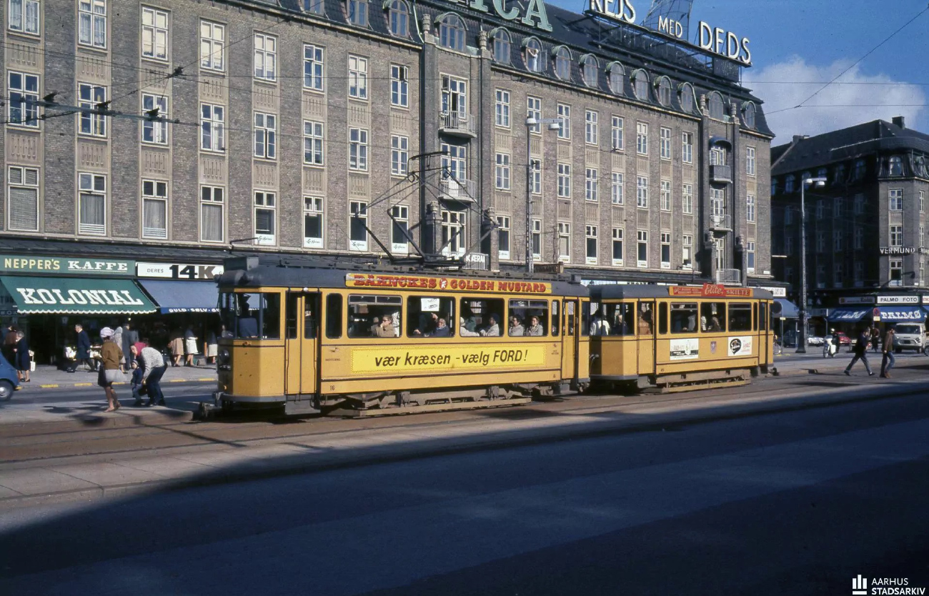 Орхус, Двухосный моторный Scandia № 16; Орхус, Двухосный прицепной Scandia № 45; Орхус — Старые фотографии