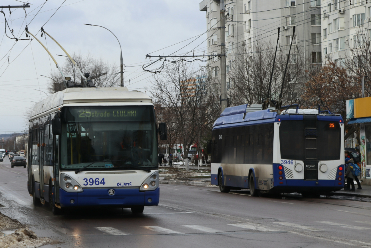 Кишинёв, Škoda 24Tr Irisbus Citelis № 3964; Кишинёв, RTEC 62321M1 № 3946