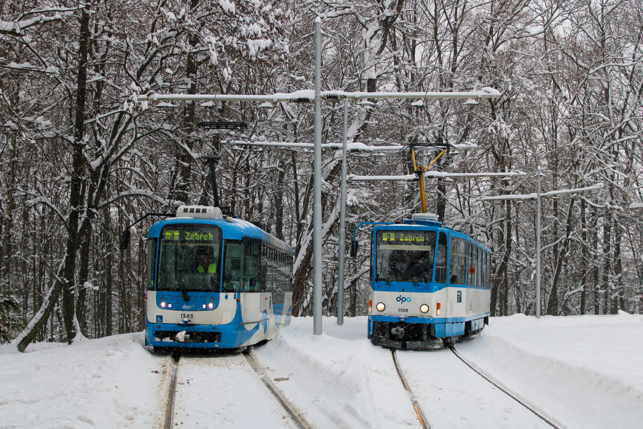 Острава, Vario LFR.E № 1345; Острава, Tatra T6A5 № 1108