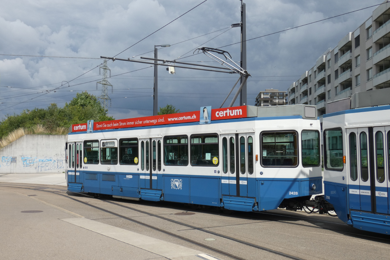 Zurich, SWP/SIG/ABB Be 2/4 "Tram 2000 Pony" N°. 2428