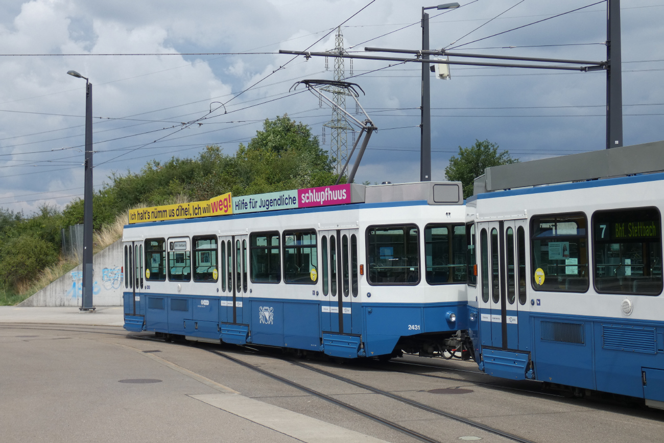 Zurich, SWP/SIG/ABB Be 2/4 "Tram 2000 Pony" N°. 2431