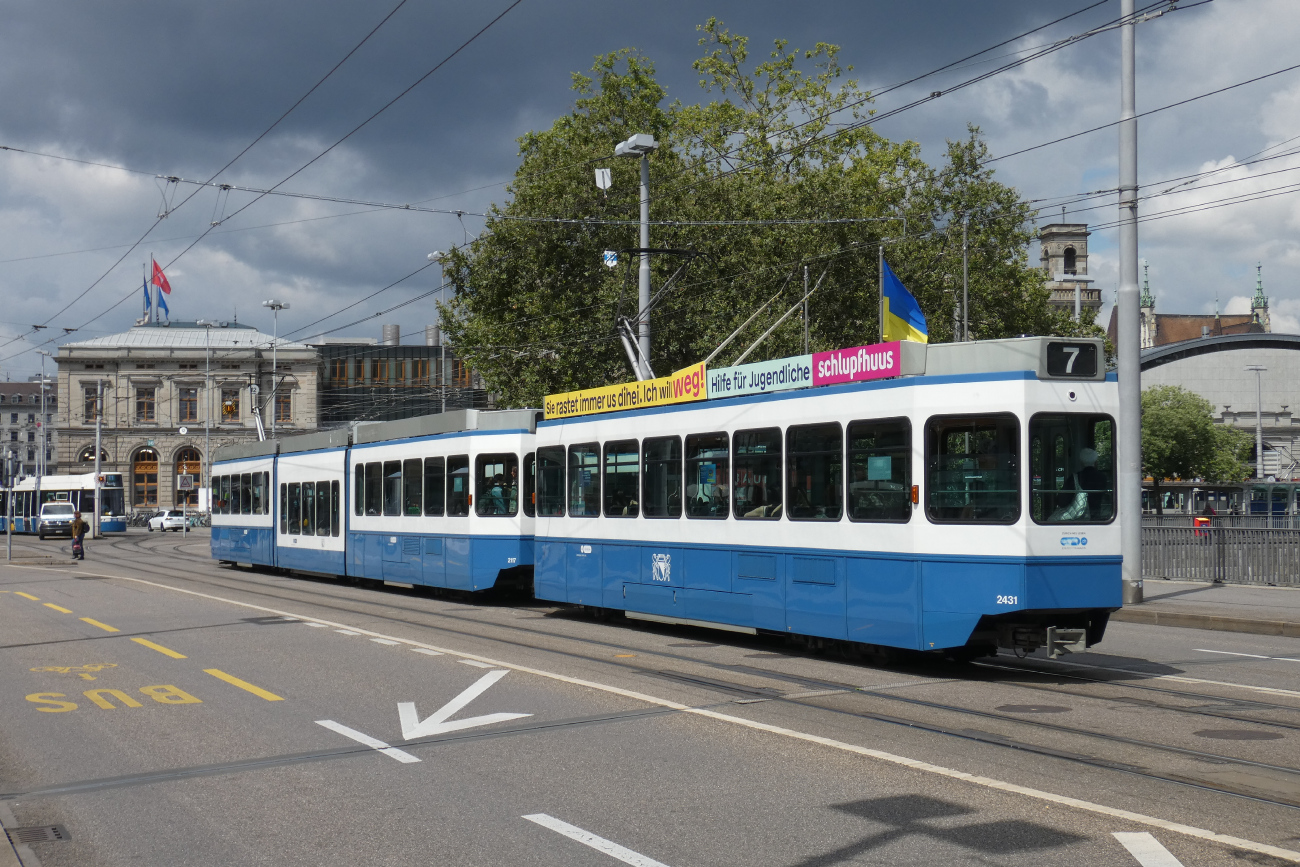 Цюрих, SWP/SIG/ABB Be 2/4 "Tram 2000 Pony" № 2431