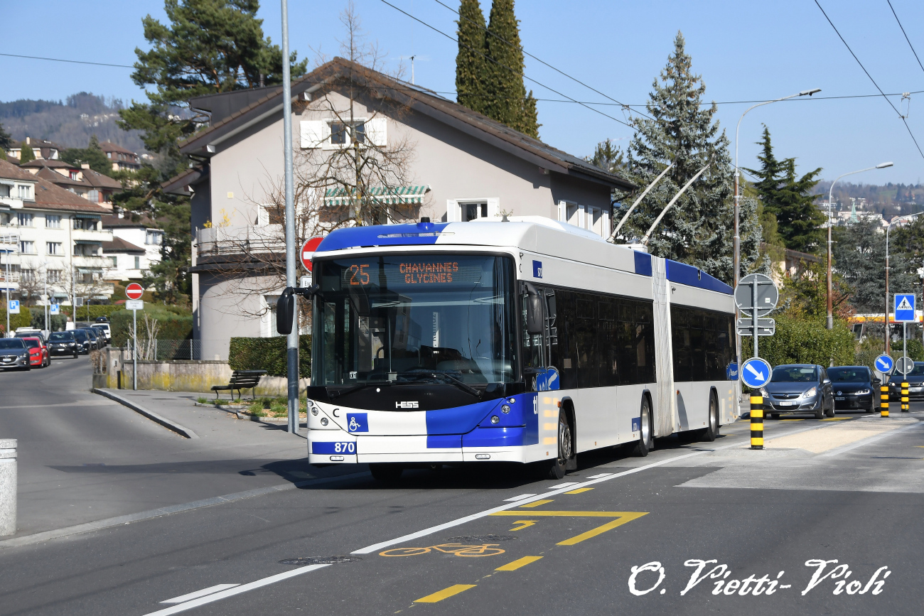Лозанна, Hess SwissTrolley 4 (BGT-N2D) № 870