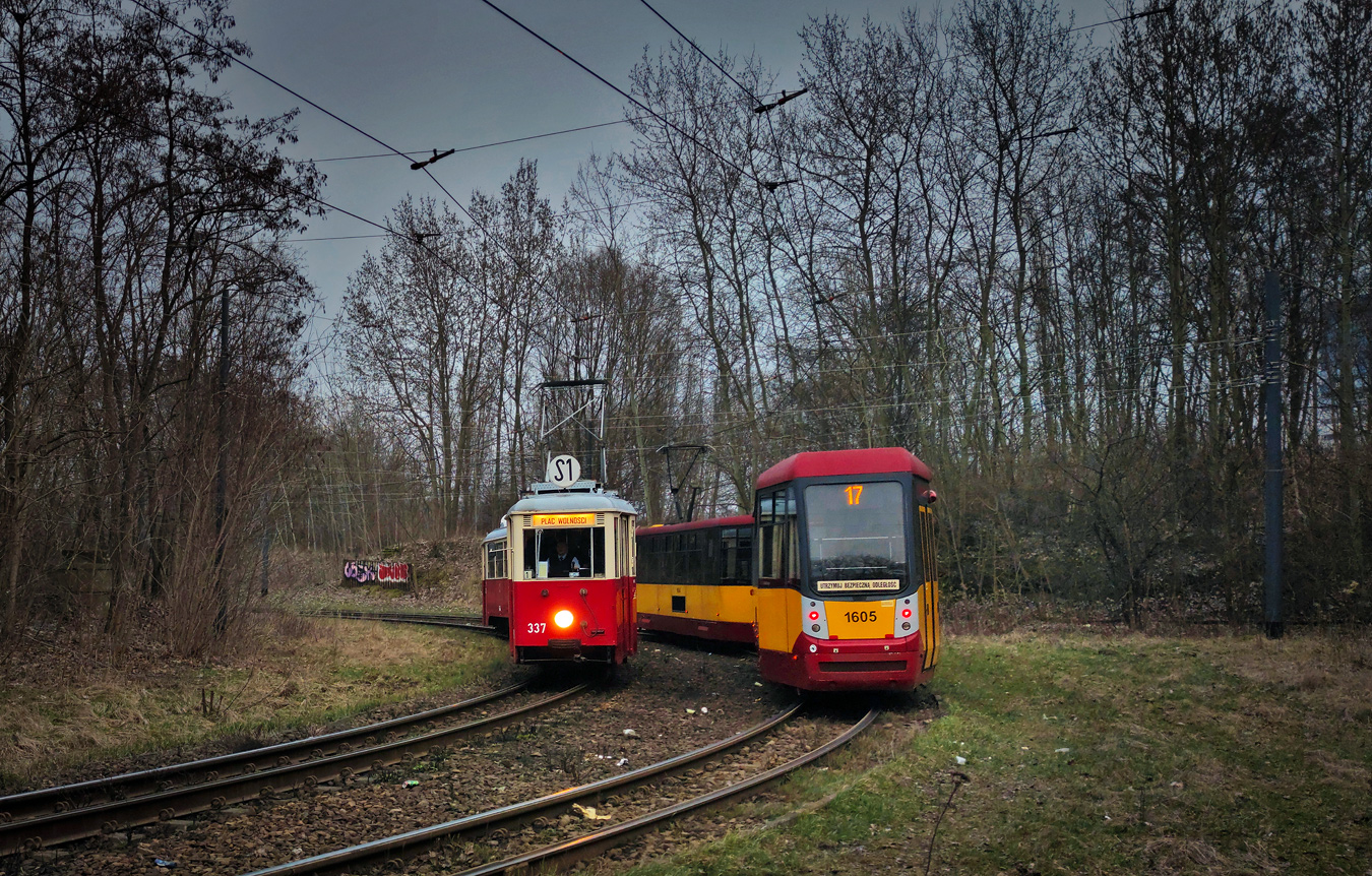 Lodz, Konstal 5N č. 337; Lodz, Konstal/MPK 805N-MD14 č. 1605