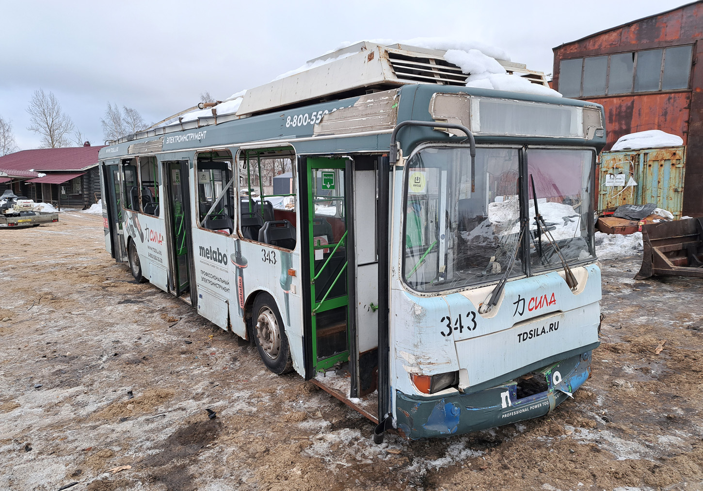 Петрозаводск, ЛиАЗ-5280 (ВЗТМ) № 343; Петрозаводск — Базы хранения и списания троллейбусов (БХиСТ)