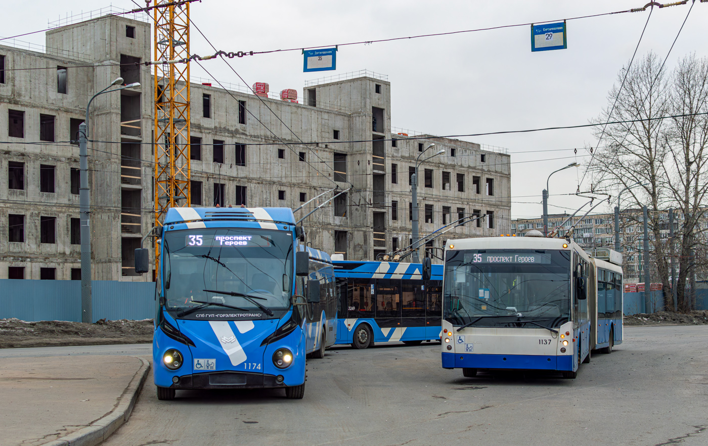 Санкт-Петербург, БКМ 433030 Vitovt Max II № 1174; Санкт-Петербург, Тролза-6206.01 «Мегаполис» № 1137