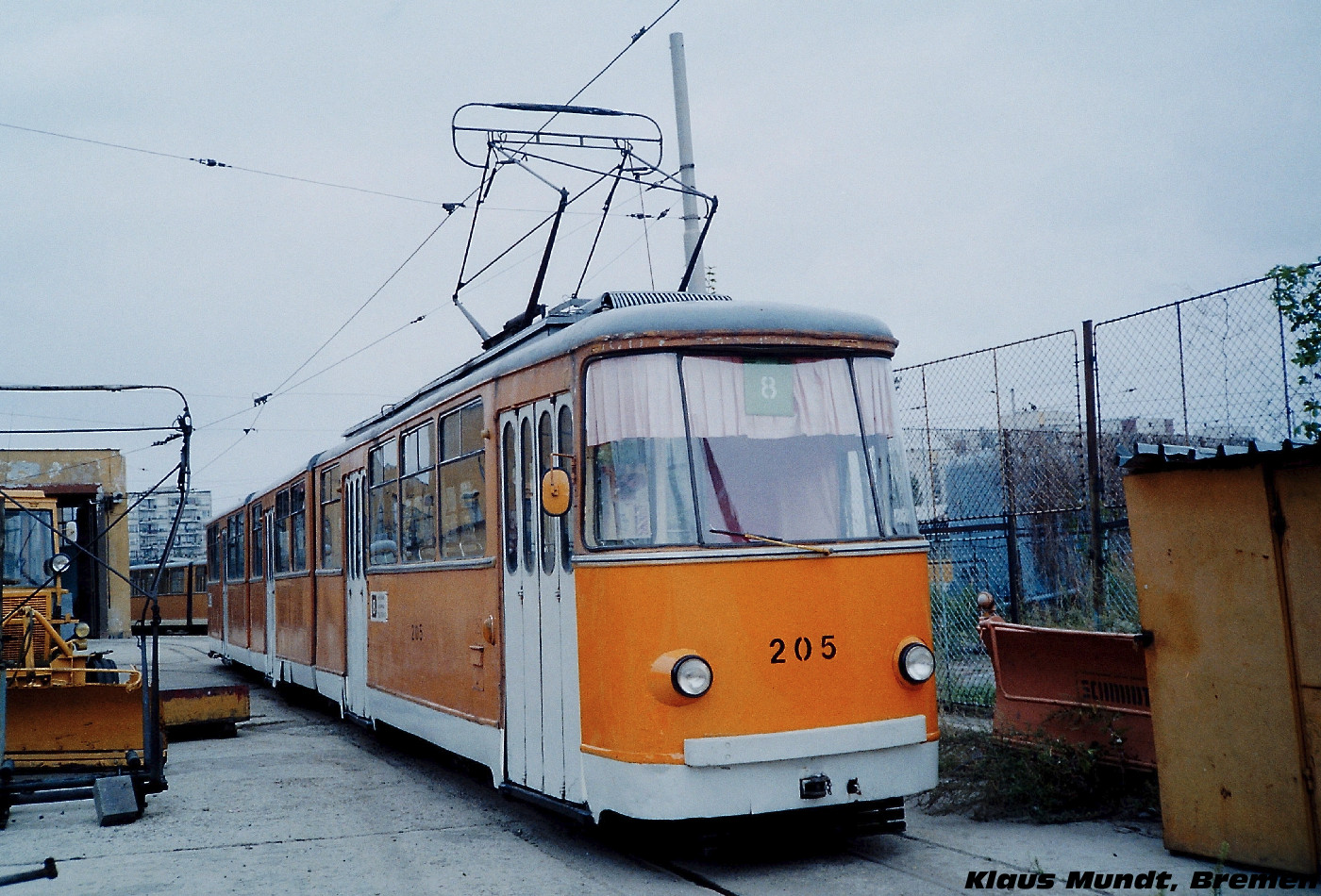 Sofia, T8M-730 (Sofia 70) č. 205; Sofia — Historical — Тramway photos (1990–2010); Sofia — Tram depots: [2] Krasna poliana