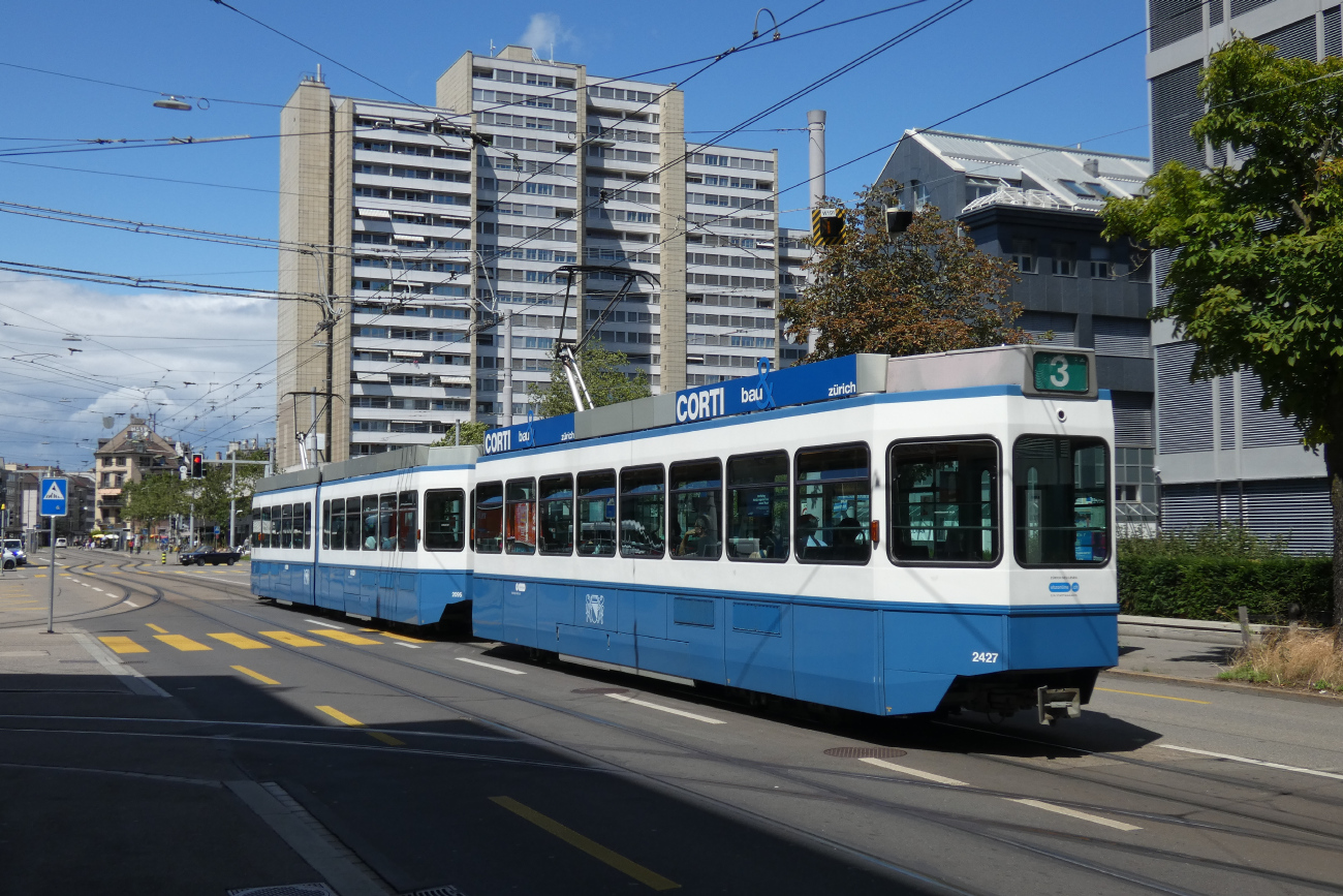 Zurich, SWP/SIG/ABB Be 2/4 "Tram 2000 Pony" N°. 2427
