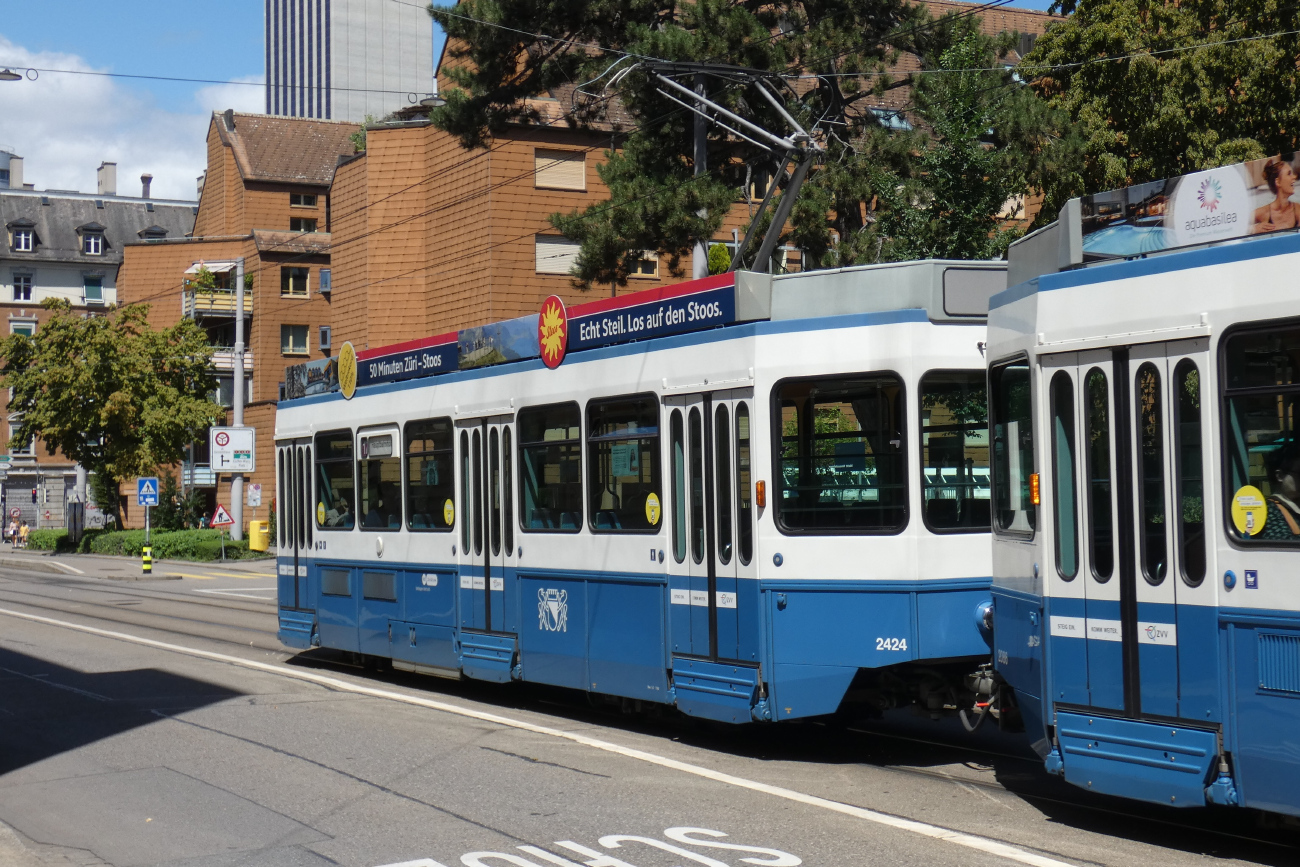 Zurich, SWP/SIG/ABB Be 2/4 "Tram 2000 Pony" № 2424