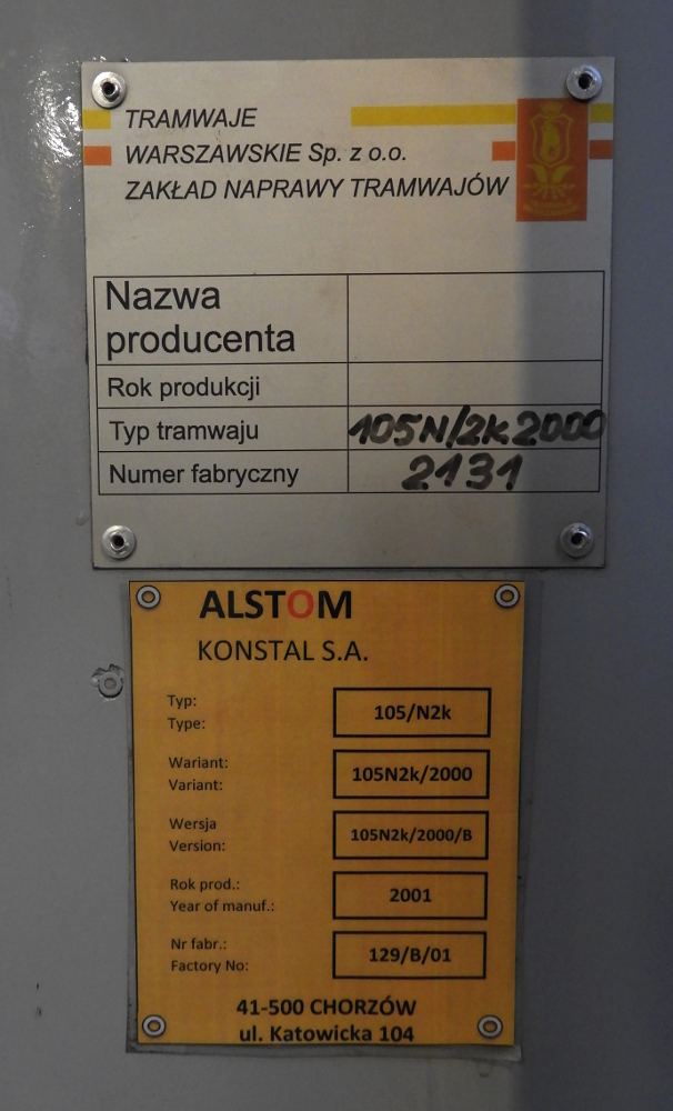 Варшава, Konstal 105N2k/2000 № 2131