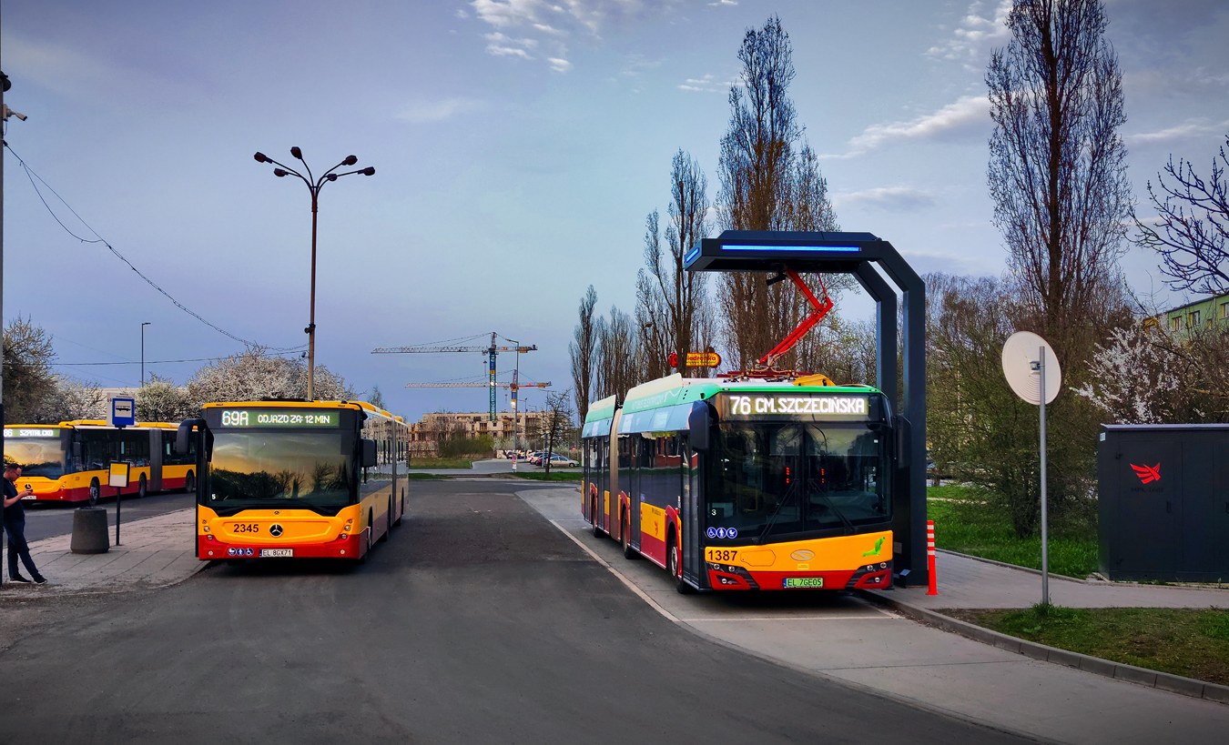 Лодзь, Solaris Urbino IV 18 Electric № 1387; Лодзь — Кінцеві станції та розвортні кільця Лодзь, Solaris Urbino IV 18 Electric № 1387; Лодзь — Кінцеві станції та розвортні кільця
