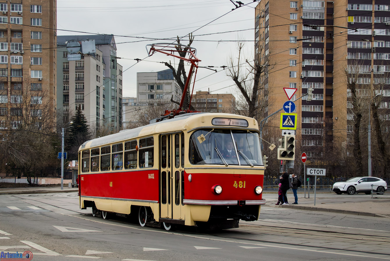 Москва, Tatra T3SU (двухдверная) № 481; Москва — Празднование 125-летия Московского трамвая (репетиции парада 29.03.2024 и 03.04.2024, парад и выставка трамваев 06.04.2024)
