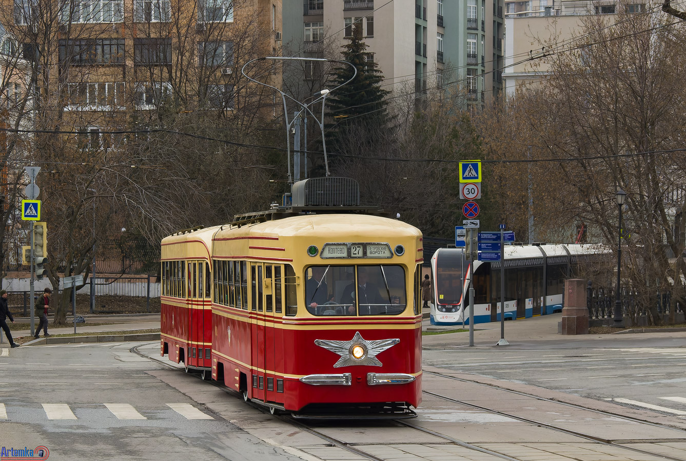 Moszkva, KTM-1 — 0002; Moszkva — Celebrating the 125th anniversary of the Moscow tram (parade rehearsals on 03/29/2024 and 04/03/2024, parade and tram exhibition on 04/06/2024)