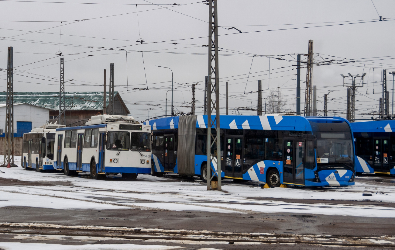 Санкт-Петербург, МТрЗ-6223-0000010 № 5405; Санкт-Петербург, ВМЗ-6215.01 «Премьер» № 5102