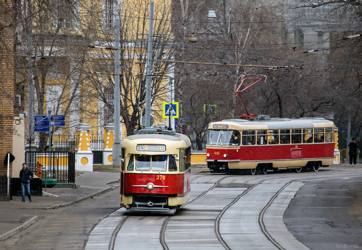 Moskau, Tatra T2SU Nr. 378; Moskau — Celebrating the 125th anniversary of the Moscow tram (parade rehearsals on 03/29/2024 and 04/03/2024, parade and tram exhibition on 04/06/2024); Moskau — Trаm lines: Central Administrative District