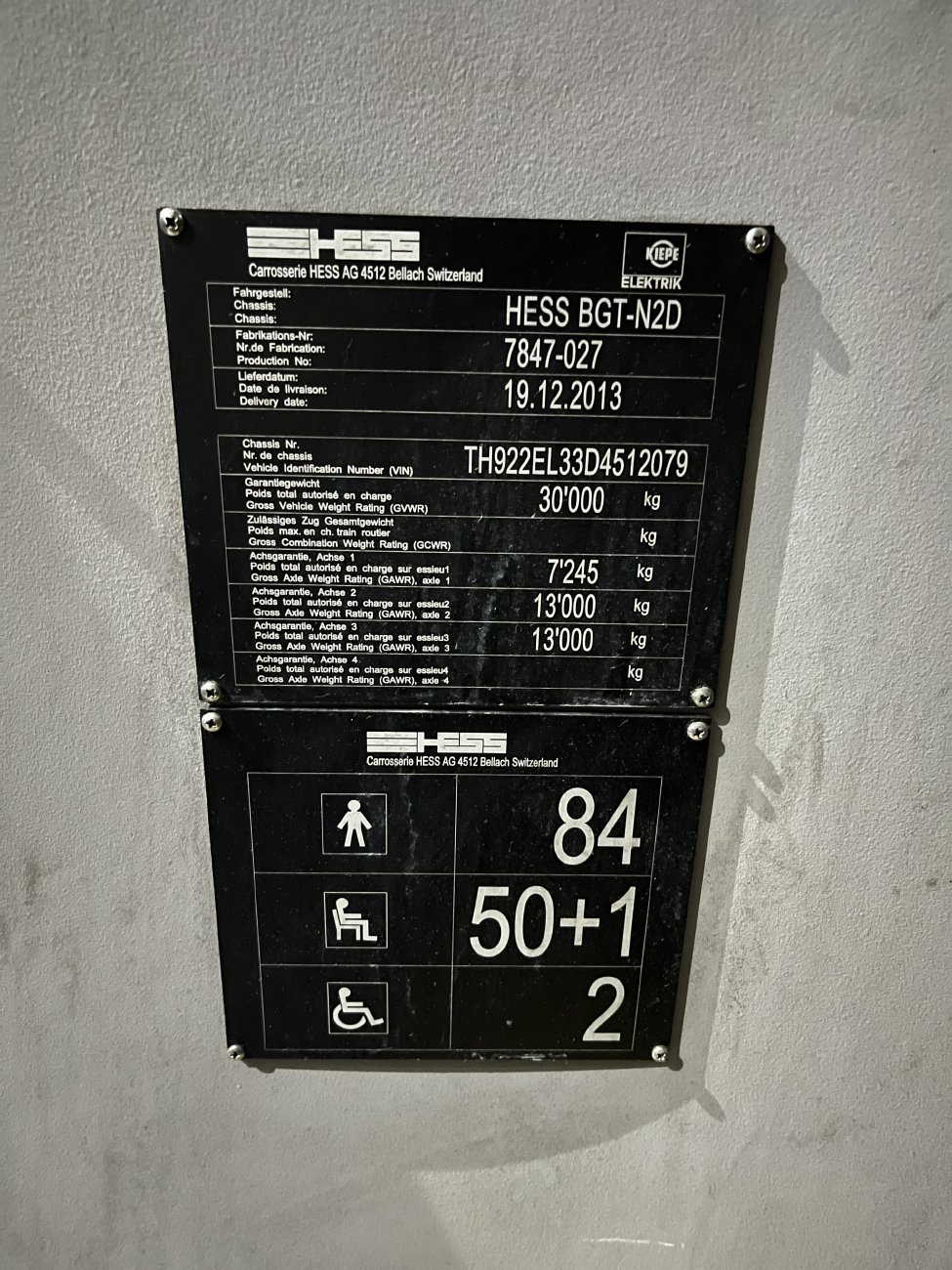 Лозанна, Hess SwissTrolley 4 (BGT-N2D) № 892