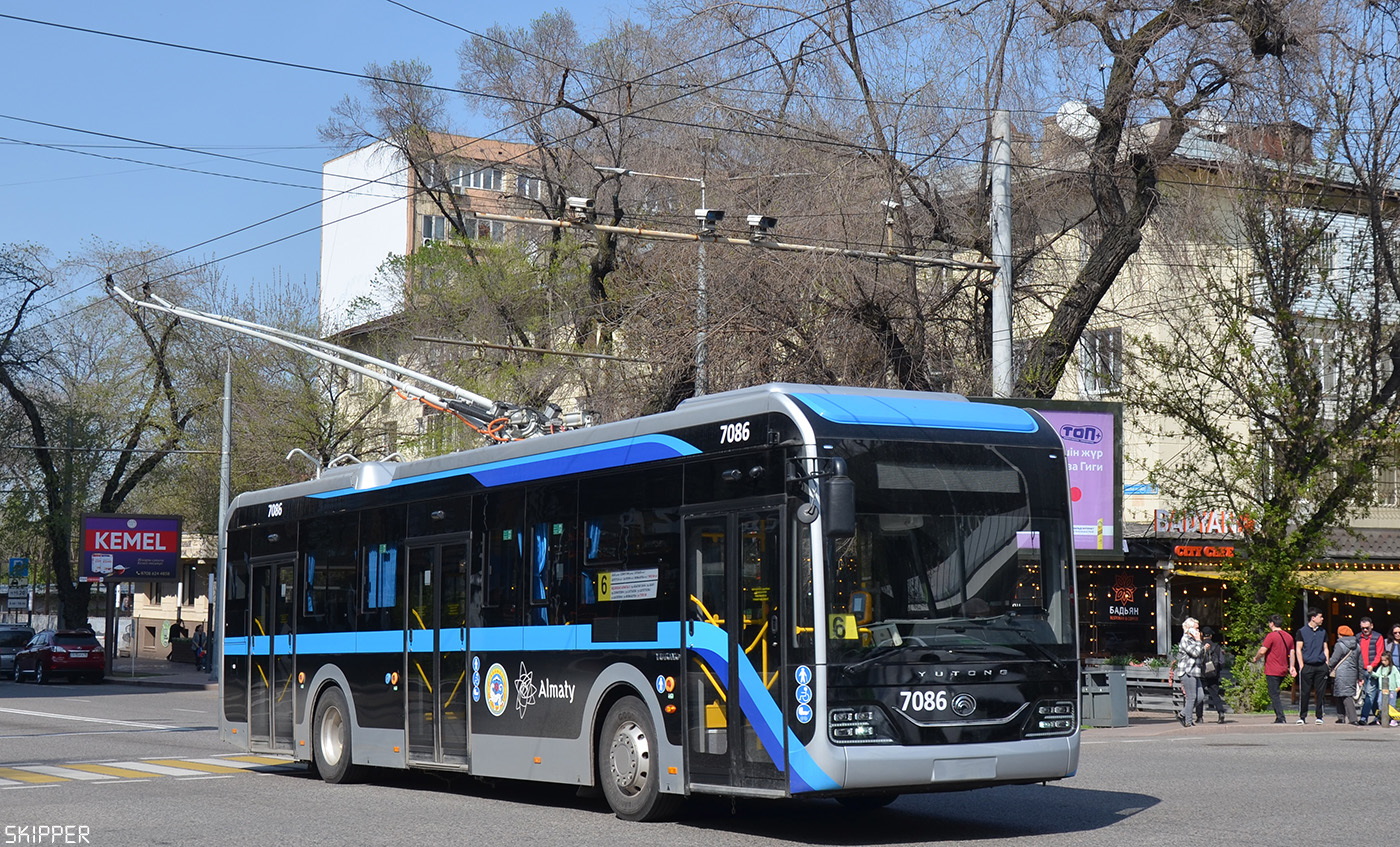 Алматы, Yutong ZK6128BEVG (QazTehna) № 7086 Алматы, Yutong ZK6128BEVG (QazTehna) № 7086