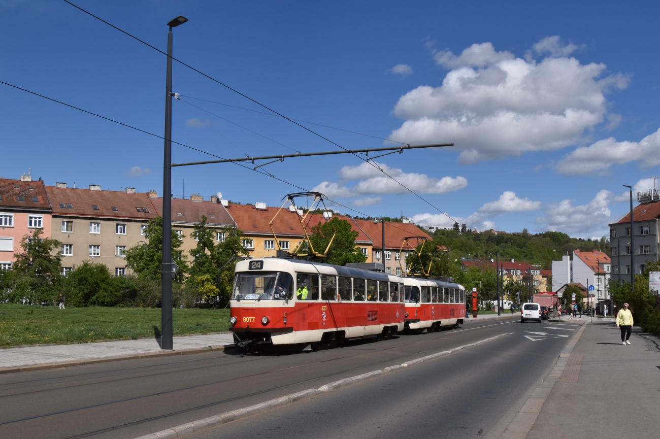 Прага, Tatra T3M2-DVC № 8077