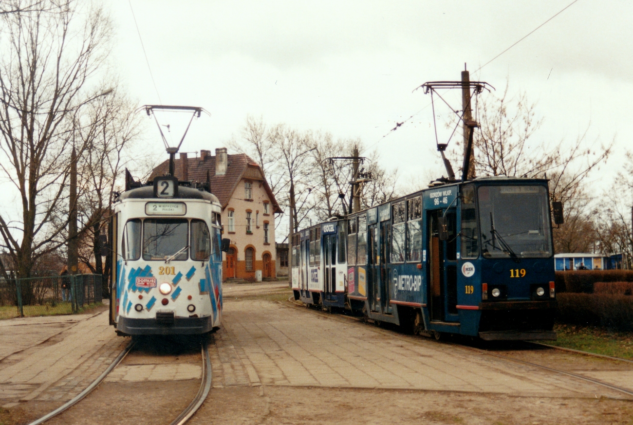 Гожув-Велькопольский, Credé 4EGTW № 201; Гожув-Велькопольский, Konstal 105Na № 119