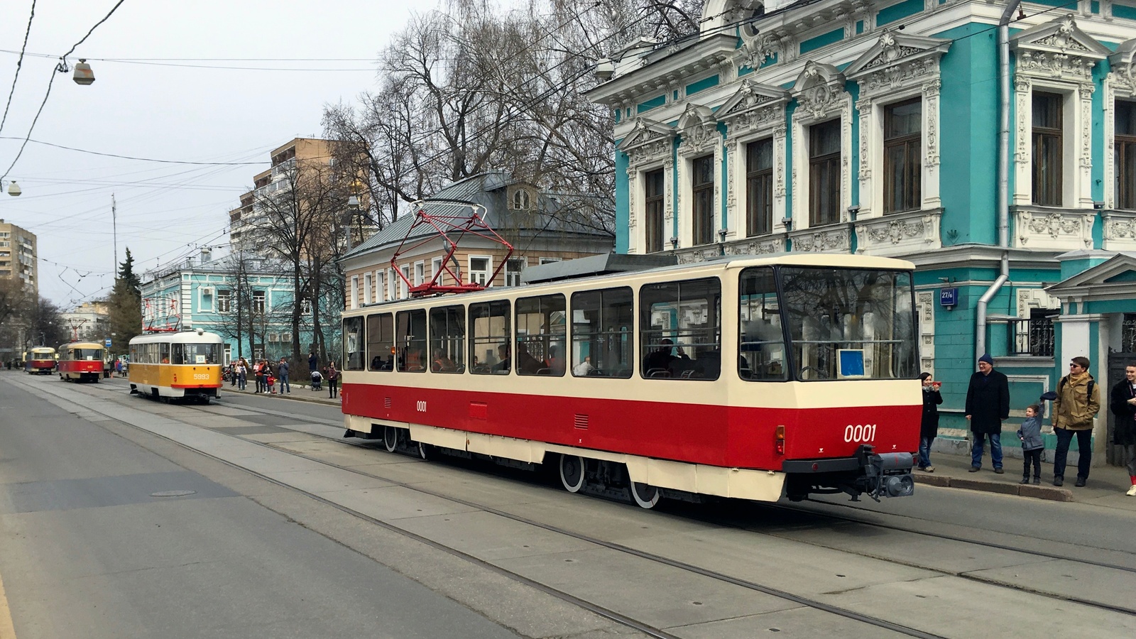Moscow, Tatra T6B5SU № 0001; Moscow — Parade to 120 years of Moscow tramway on April 20, 2019