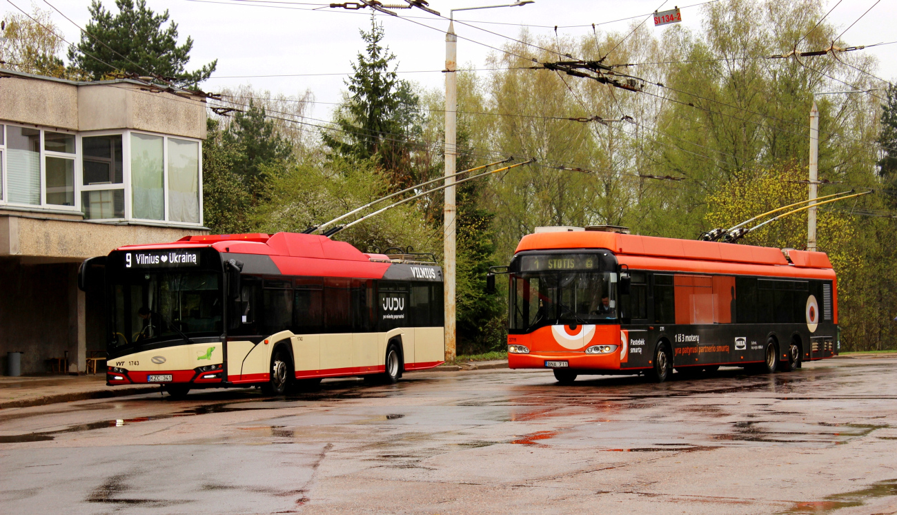 Вильнюс, Solaris Trollino IV 12 Škoda № 1743; Вильнюс, Solaris Trollino II 15 AC № 2711