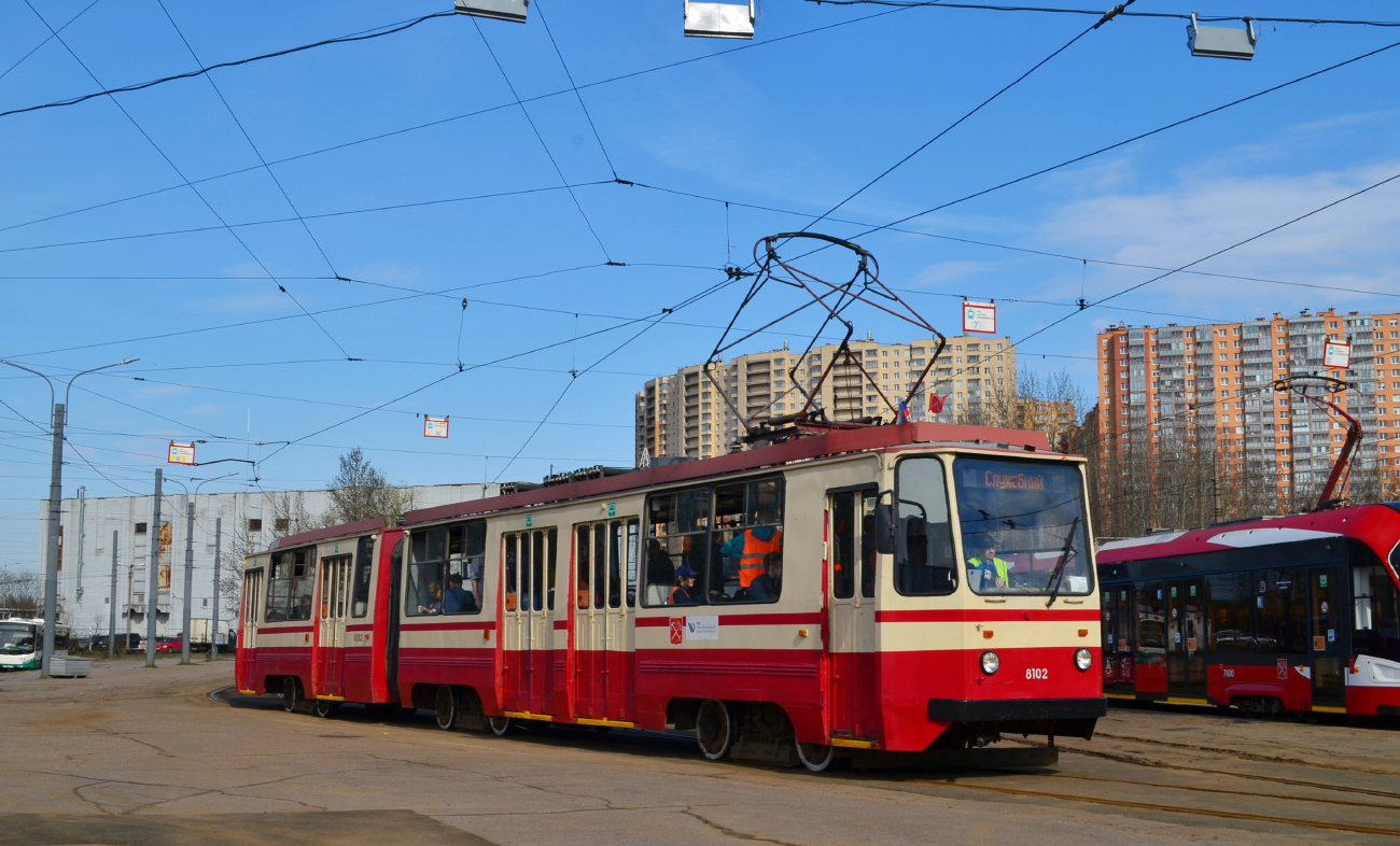 Санкт-Петербург, 71-147К (ЛВС-97К) № 8102; Санкт-Петербург — Заказная поездка на трамвае ЛВС-97К №8102 — 28.04.2024