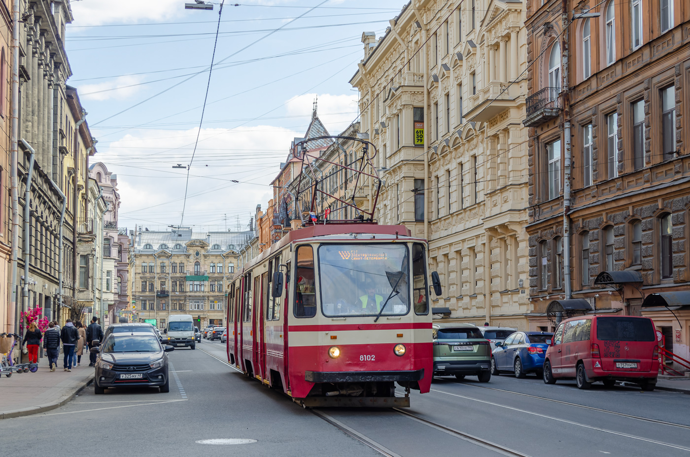 Sankt Peterburgas, 71-147K (LVS-97K) nr. 8102; Sankt Peterburgas — Registered trip by tram LVS-97K № 8102 — 28.04.2024