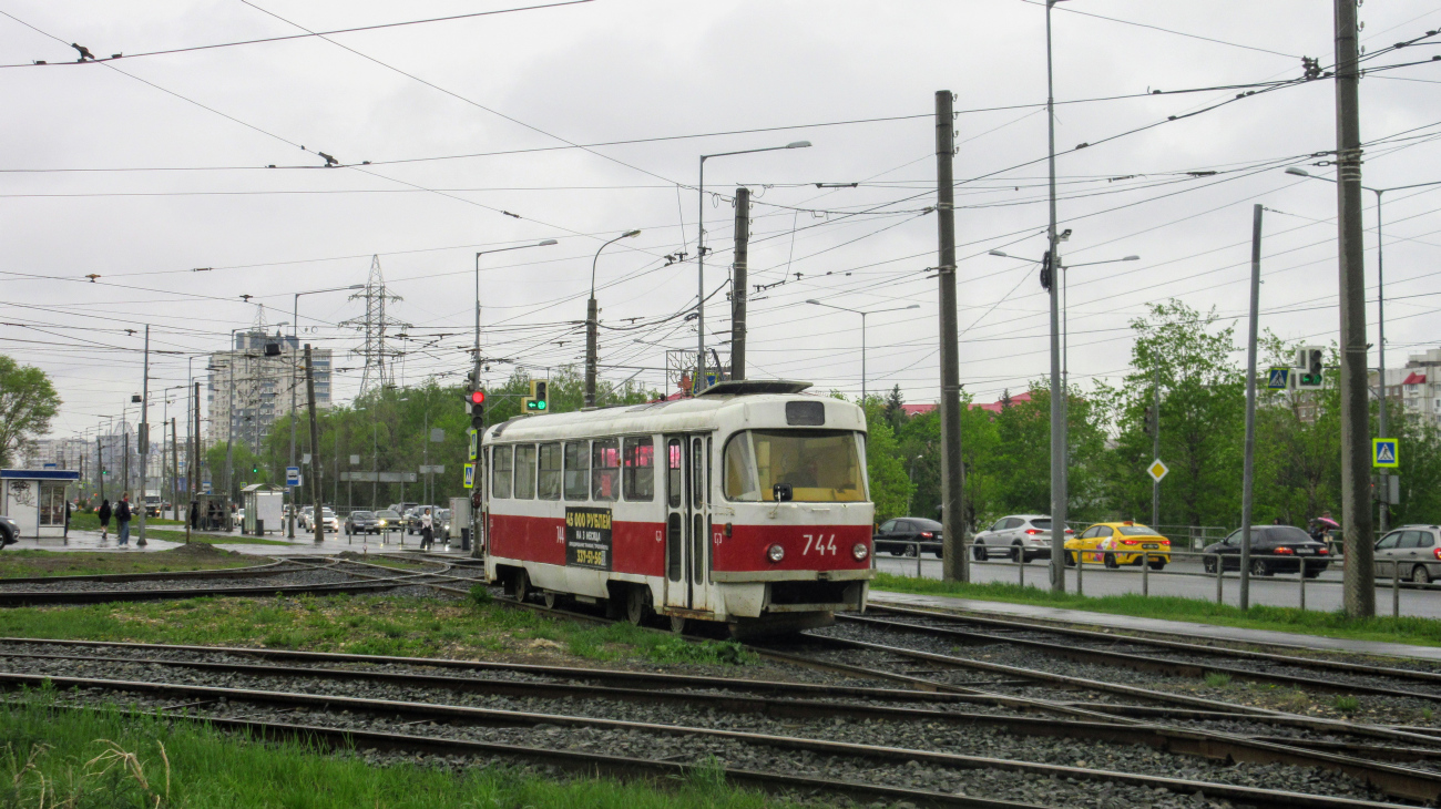 Самара, Tatra T3SU (двухдверная) № 744; Самара — Строительство и ремонты трамвайных линий; Самара — Трамвайные линии