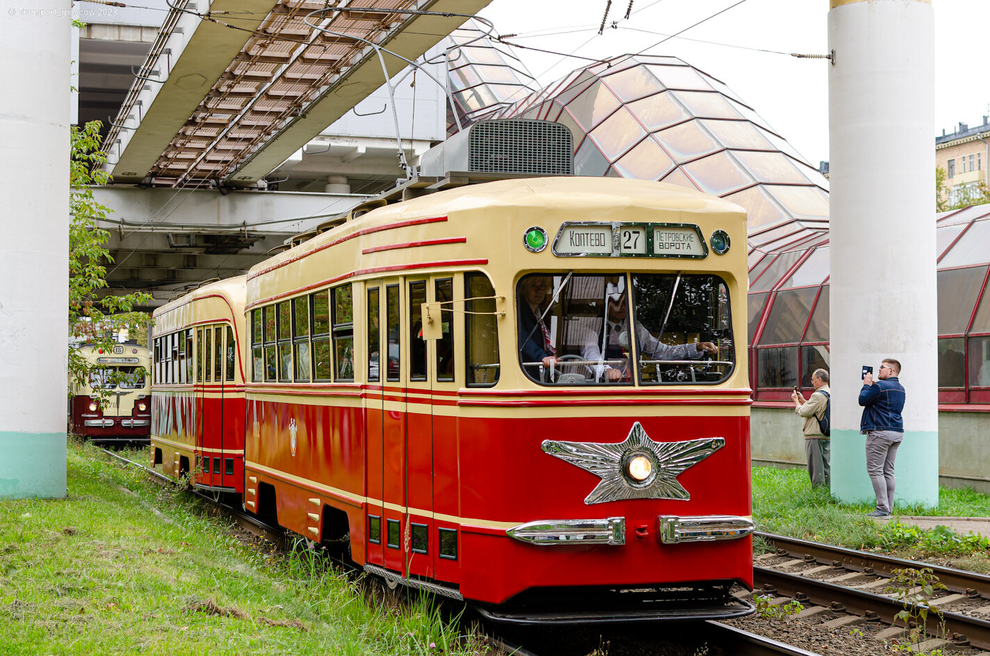 Moskau, KTM-1 Nr. 0002; Moskau — Tram parade and exhibition at the City Day on September 9, 2023