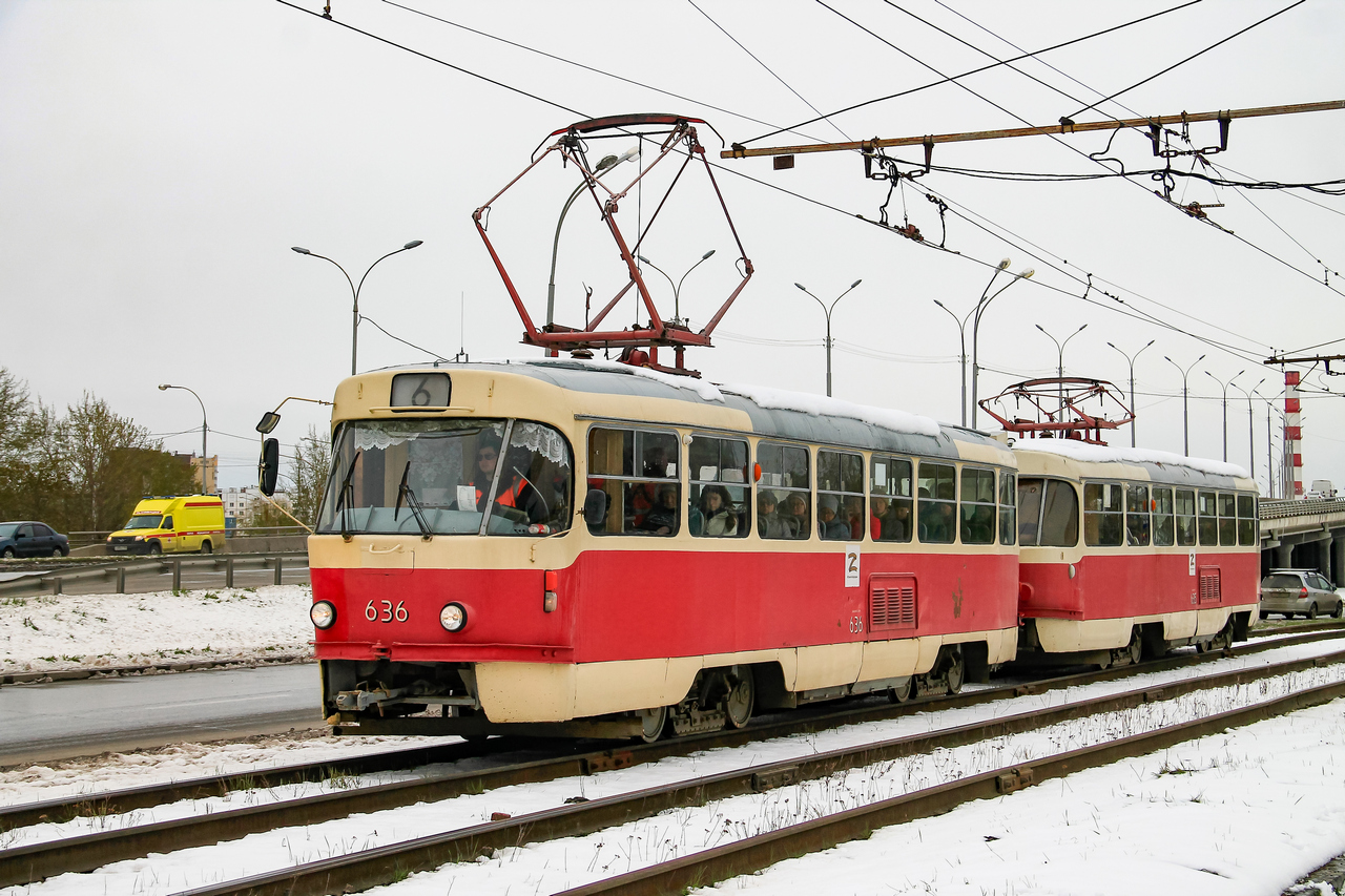 Екатеринбург, Tatra T3SU (двухдверная) № 636