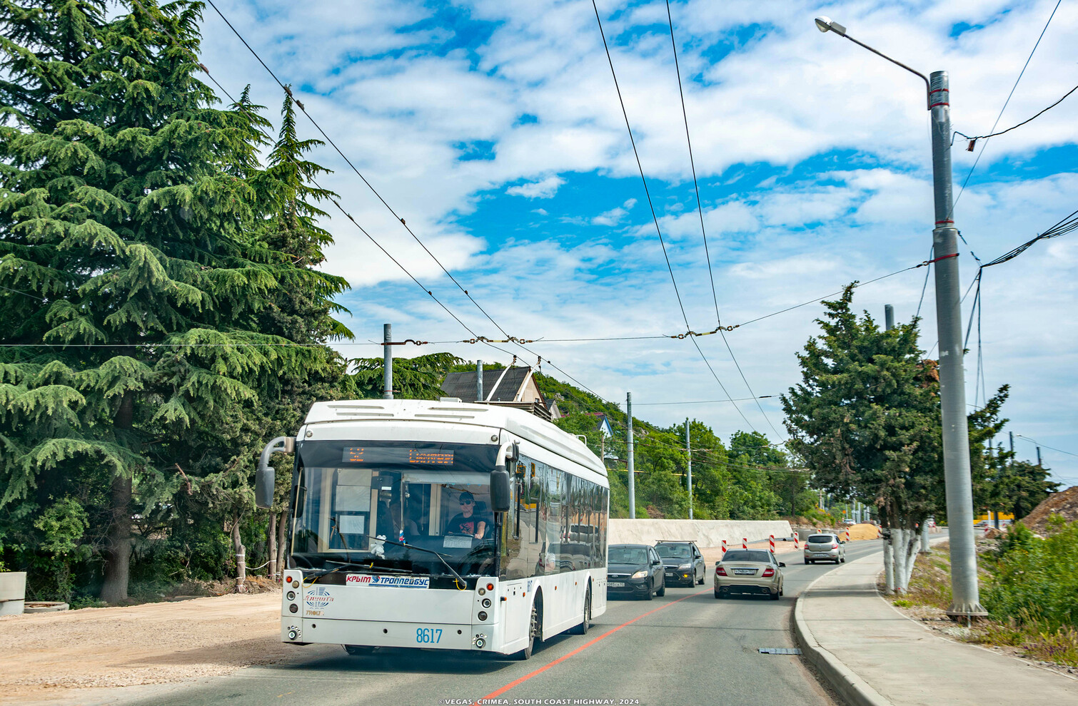 Крымский троллейбус, Тролза-5265.05 «Мегаполис» № 8617; Крымский троллейбус — Реконструкция Южнобережного шоссе (2023 — ....)