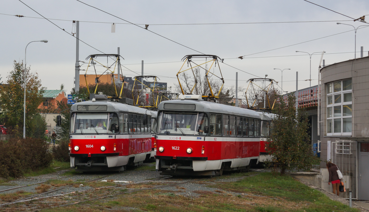 Брно, Tatra T3G № 1604; Брно, Tatra T3P № 1622