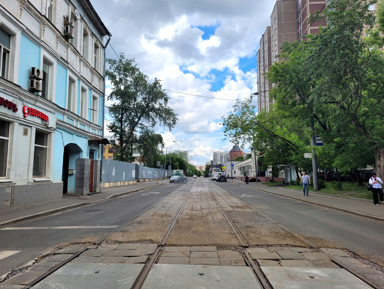 Moskau — Rebuild of the tram line along Trifonovskaya Street & Gilyarovskogo Street to Rijskaya Square