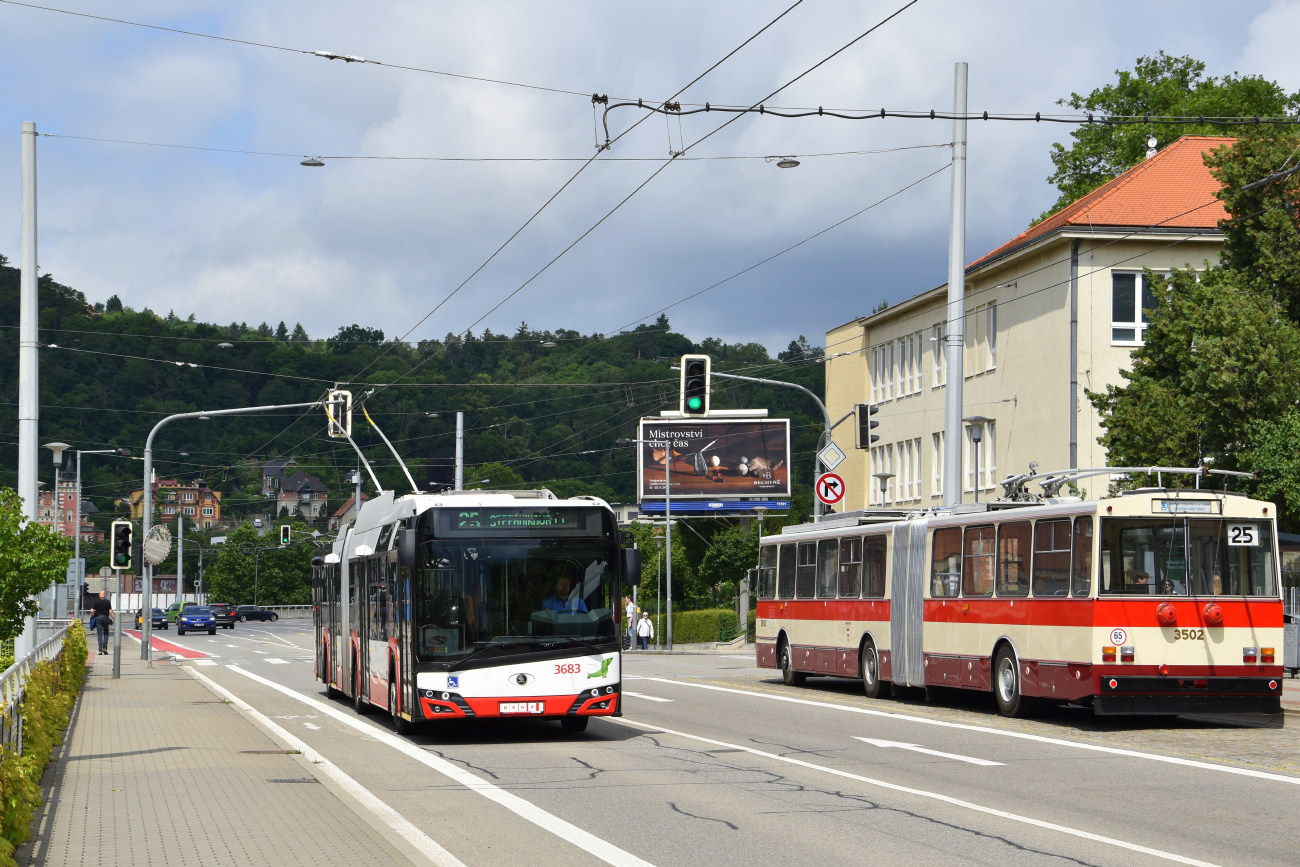Брно, Škoda 27Tr Solaris IV № 3683; Брно, Škoda 15Tr02/6 № 3502