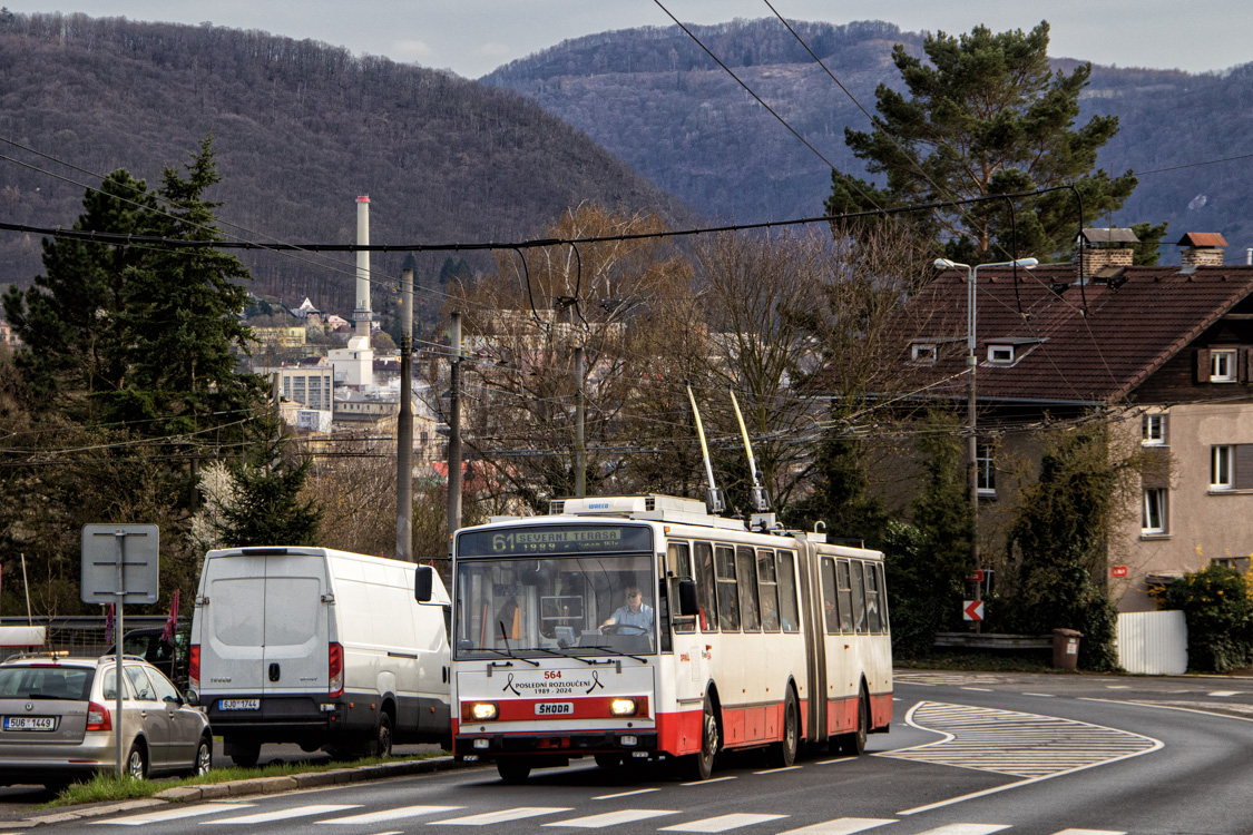 Усти-над-Лабем, Škoda 15Tr13/6M № 564; Усти-над-Лабем — Прощальная неделя для троллейбусов Шкода 15Тр с движением на разных маршрутах и специальной поездкой (18.-24.03.2024)