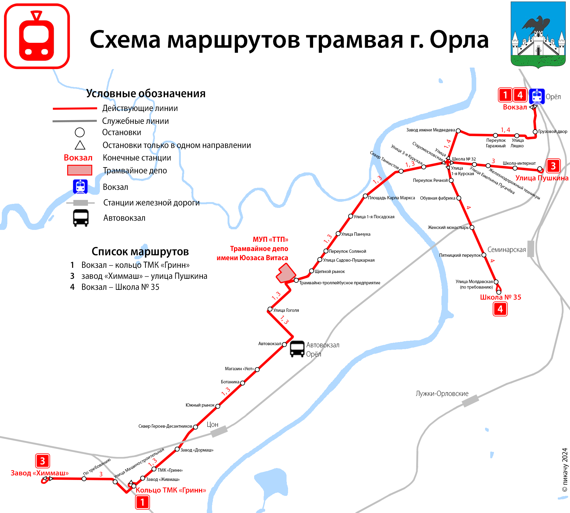 Орёл — Схемы