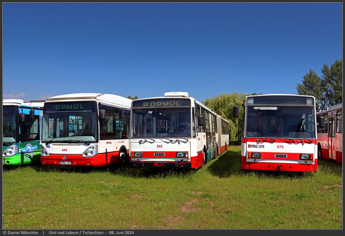 Усти-над-Лабем, Škoda 15Tr13/6M № 565; Усти-над-Лабем, Škoda 15Tr13/6M № 575; Усти-над-Лабем — Детский день открытых дверей в депо 2024 (08.06.2024)