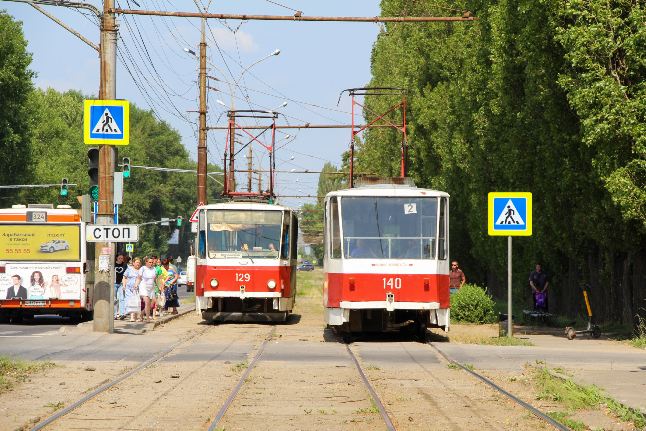 Липецк, Tatra T6B5SU № 129; Липецк, Tatra T6B5SU № 140; Липецк — Пути и инфраструктура