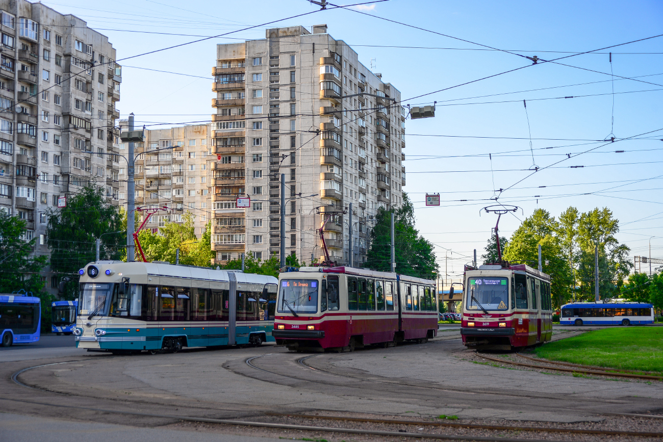 Санкт-Петербург, 71-421Р-01 «Довлатов» № 3808; Санкт-Петербург, ЛВС-86М2 № 3485; Санкт-Петербург, ТС-77 № 3619