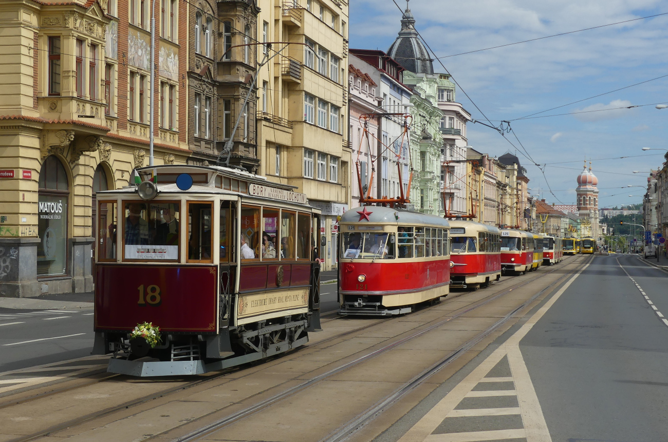 皮爾森, Křižík 2-axle motor car # 18; 皮爾森 — Oslava výročí 125 let MHD v Plzni / Celebrating the 125th anniversary of public transport in Pilsen