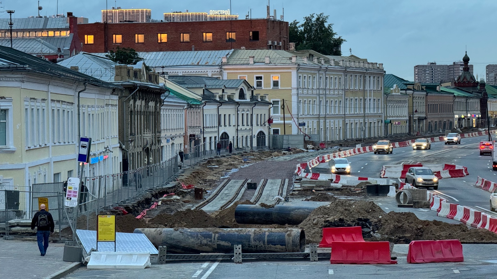 Moscow — Construction of a tram line on Sergiya Radonezhskogo Street