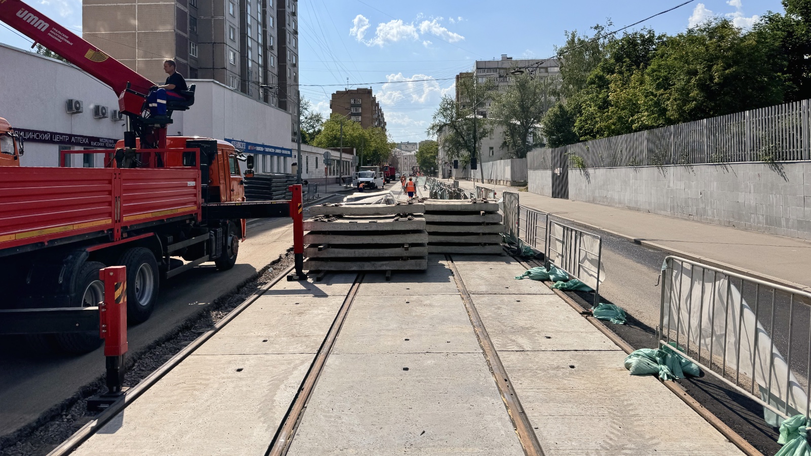 Moskau — Rebuild of the tram line along Trifonovskaya Street & Gilyarovskogo Street to Rijskaya Square