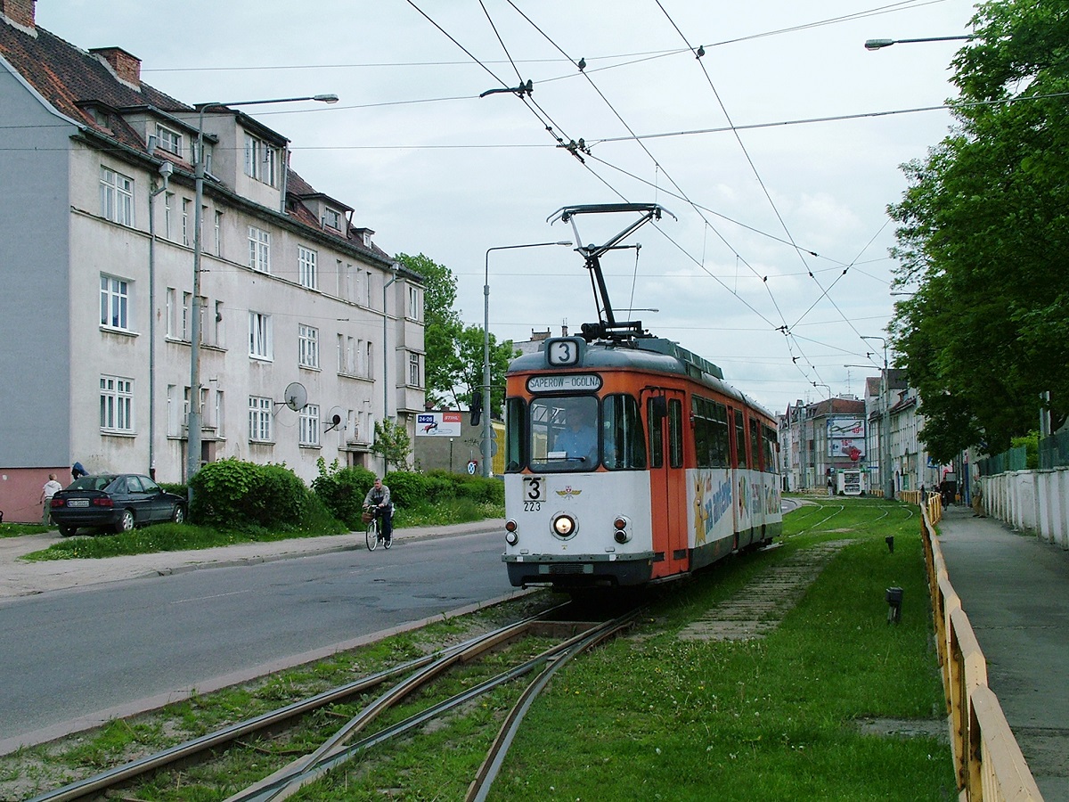 Эльблонг, Westwaggon GT6 № 223; Эльблонг — Трамвайные линии и инфраструктура