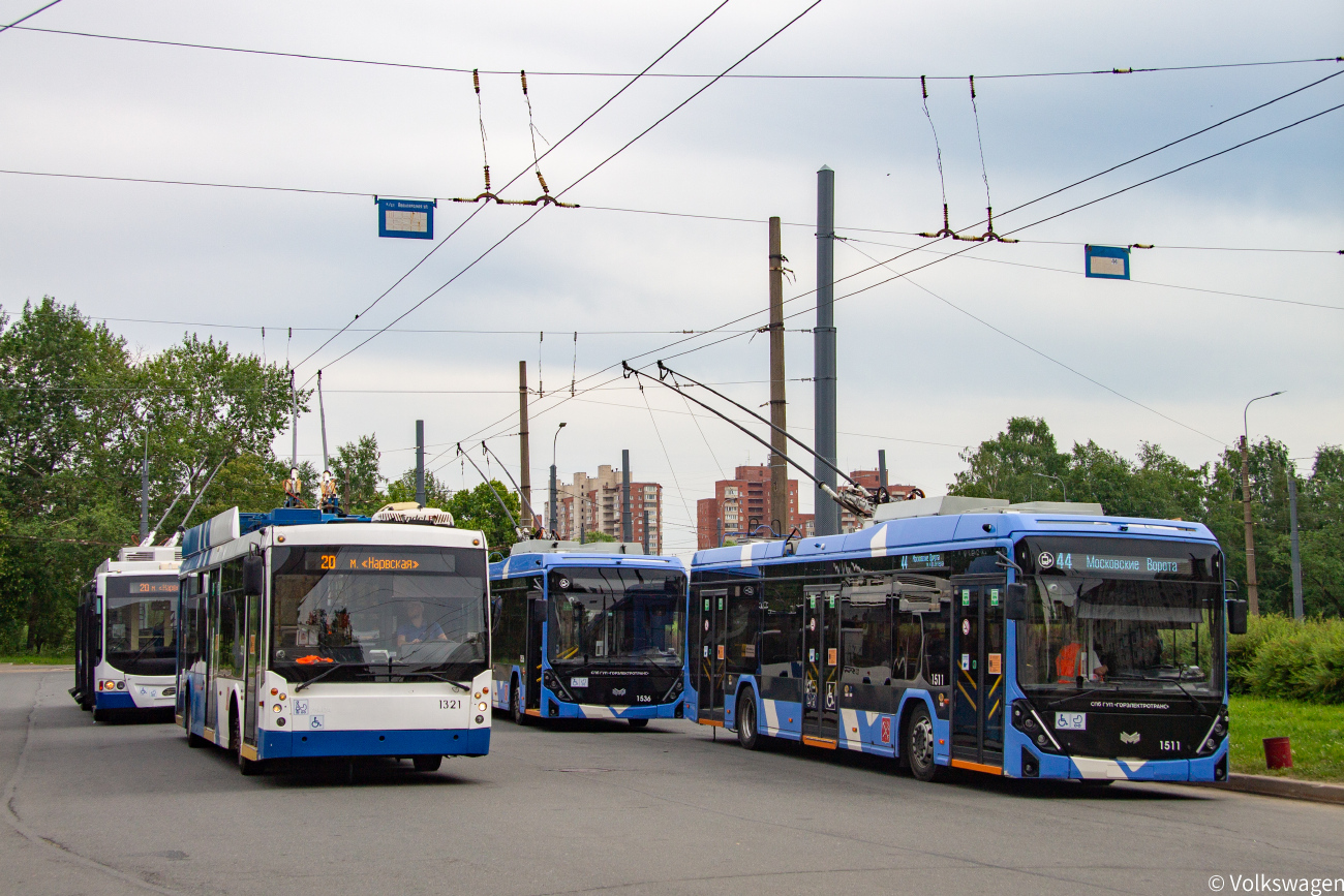 Санкт-Петербург, Тролза-5265.00 «Мегаполис» № 1321; Санкт-Петербург, БКМ 32100D «Ольгерд» № 1511