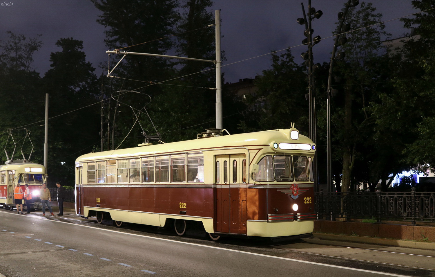 Moscow, RVZ-6 # 222; Moscow — Moscow Transport Day — 2024 (night rehearsals of the tram parade on 07/06/2024 and 07/11/2024, parade and tram exhibition on 07/13/2024)