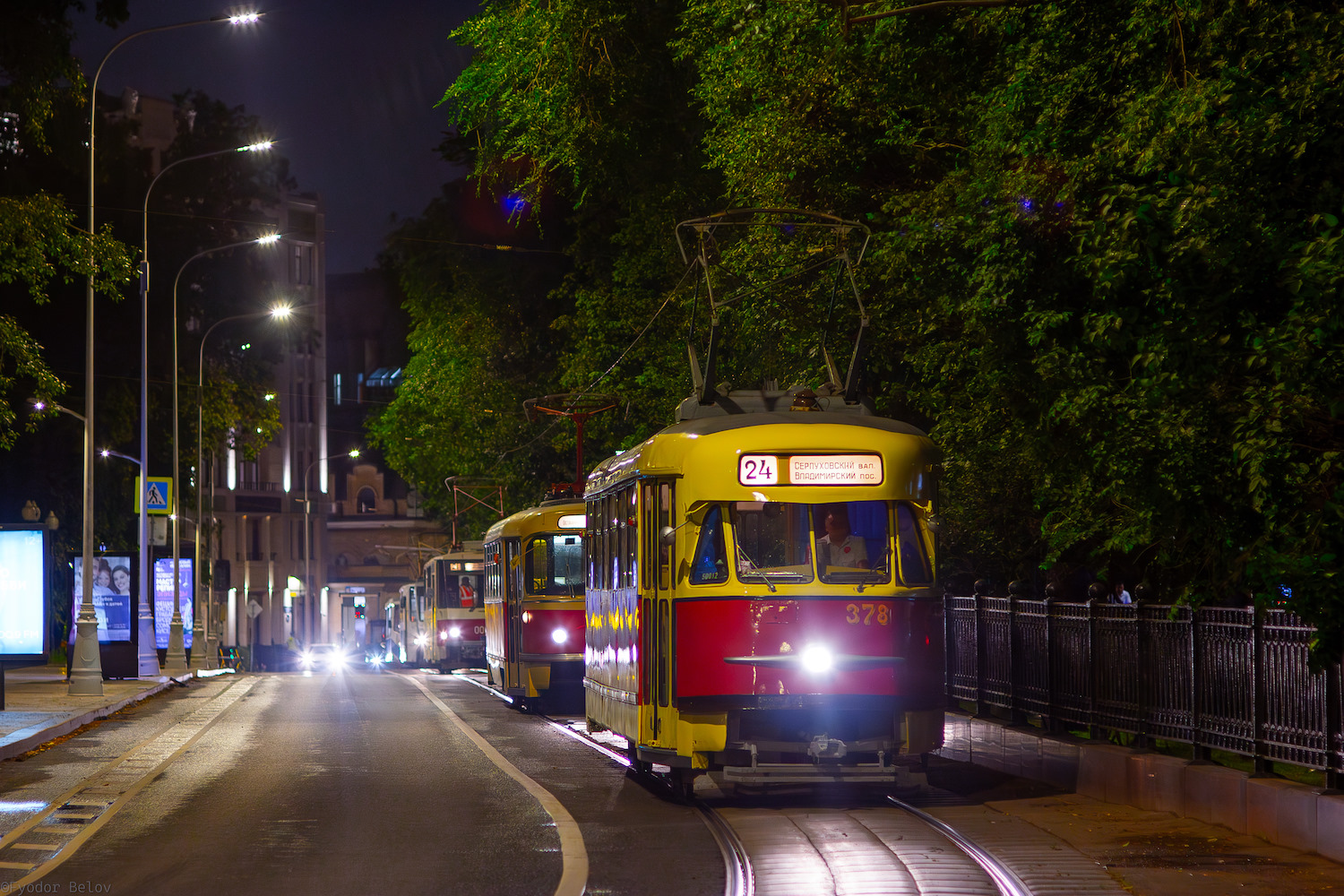 Москва, Tatra T2SU № 378; Москва — День Московского транспорта — 2024 (ночные репетиции парада трамваев 06.07.2024 и 11.07.2024, парад и выставка трамваев 13.07.2024)
