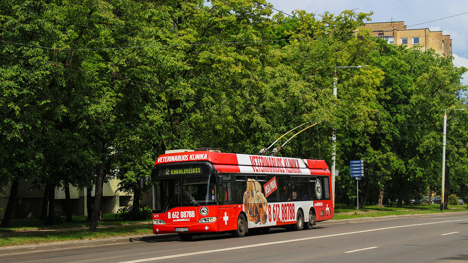 Vilnius, Solaris Trollino II 15 AC nr. 1675; Vilnius — Planiniai laikini eismo pakeitimai (apylankos)