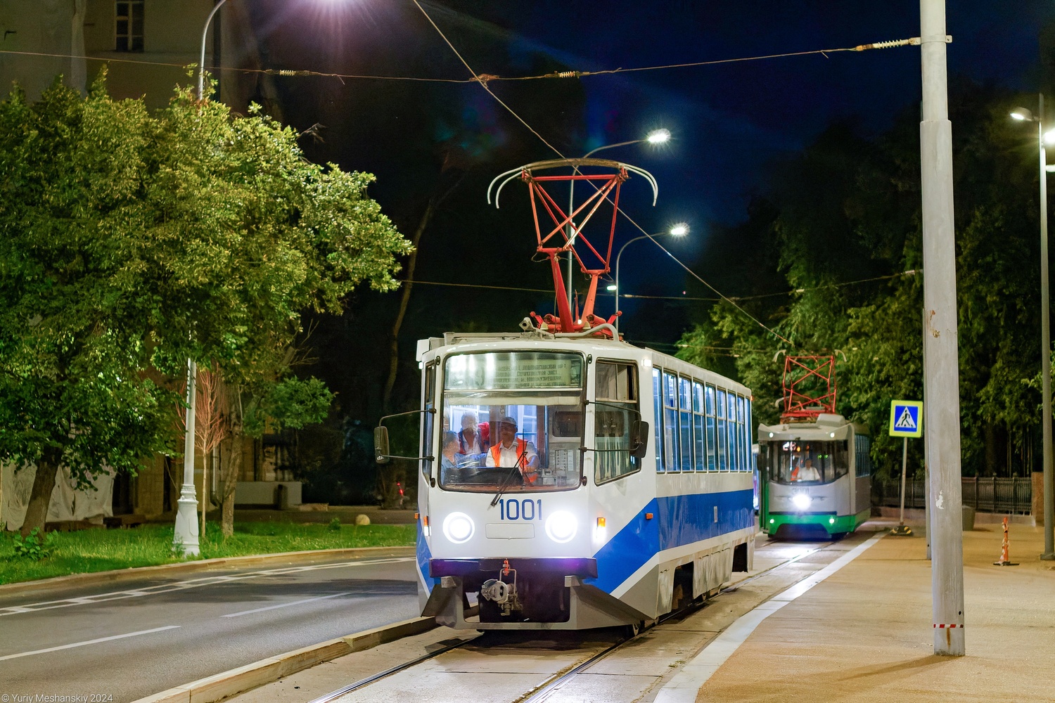 Moskau, 71-608KM Nr. 1001; Moskau — Moscow Transport Day — 2024 (night rehearsals of the tram parade on 07/06/2024 and 07/11/2024, parade and tram exhibition on 07/13/2024)